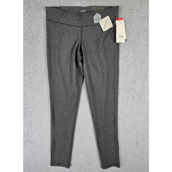 NWT Champion Leggings Womens Size Large Gray Reversible Hidden Pocket - Picture 1 of 14